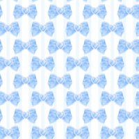 Coquette seamless pattern Blue ribbon bow watercolor preppy repeat background png