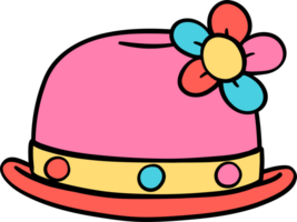 Groovy Clown Hat, clowncore doodle png