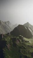 A foggy mountain range captured from above video