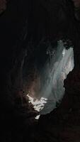 A mesmerizing cave with a captivating play of light and shadow video