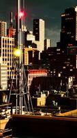ny york stad horisont med manhattan skyskrapor efter de storm video