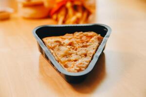 Multiple type of Fast food on table. photo