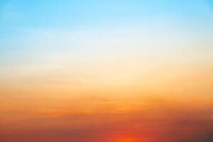 Beautiful , luxury soft gradient orange gold clouds and sunlight on the blue sky perfect for the background, take in everning,Twilight, Large size, high definition landscape photo