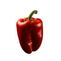 Red sweet bell pepper or capsicum isolated on transparent background png