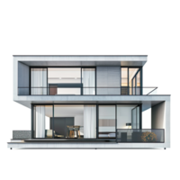 A luxury house with modular design isolated on transparent background png