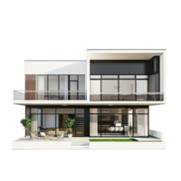 A luxury house with modular design isolated on transparent background png