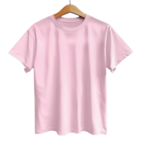 Plain Pink T-shirt Template. Blank T-shirt Mockup isolated on transparent background png