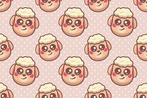 funny sheep animal character seamless pattern illustration vector