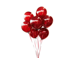 Red colored balloons on transparent background png