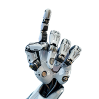 Extended robot hand isolated on transparent background png