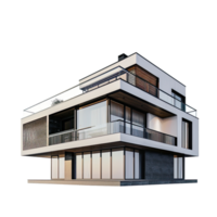 A luxury house with modular design isolated on transparent background png