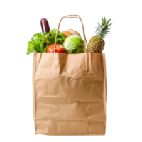 vegetables in a brown paper bag isolated on transparent background png