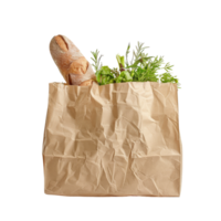 des légumes dans une marron papier sac isolé sur transparent Contexte png