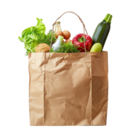 des légumes dans une marron papier sac isolé sur transparent Contexte png