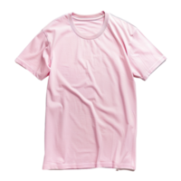 enkel rosa t-shirt mall. tom t-shirt attrapp isolerat på transparent bakgrund png