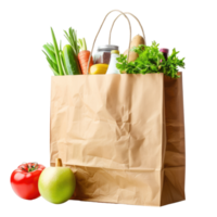 vegetables in a brown paper bag isolated on transparent background png