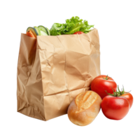 groenten in een bruin papier zak geïsoleerd Aan transparant achtergrond png