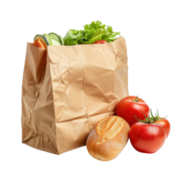 vegetables in a brown paper bag isolated on transparent background png