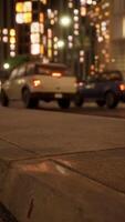 hermoso hiperlapso de tiempo del tráfico nocturno de la ciudad de miami video