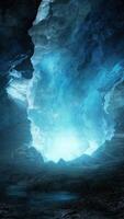 toma interior de la cueva del glaciar de hielo video