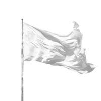 Blank flag in white color isolated without background, no background, . png