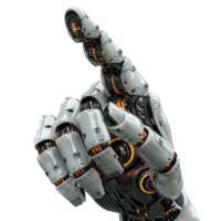 Extended robot hand isolated on transparent background png