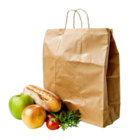 vegetables in a brown paper bag isolated on transparent background png