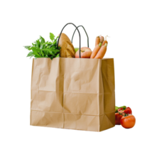 vegetables in a brown paper bag isolated on transparent background png