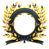 d'oro emblema modello per logo. oro rami e nastro. illustrazione azione illustrazione png