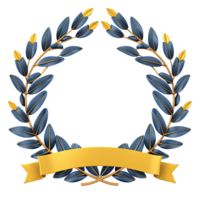 d'oro emblema modello per logo. oro rami e nastro. illustrazione azione illustrazione png