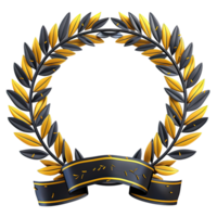 d'oro emblema modello per logo. oro rami e nastro. illustrazione azione illustrazione png