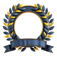 d'oro emblema modello per logo. oro rami e nastro. illustrazione azione illustrazione png