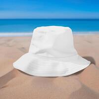 sombrero Cubeta en el playa foto
