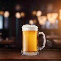 Beer Glass on restaurant photo