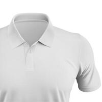 Close Up Polo T-Shirt Front View on white background photo