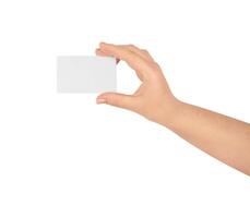 Business Card in Woman Hand photo