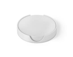 Paper Round Coaster on white background photo