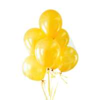 Real transparent colored balloons with isolated background. Party and celebration concept. png