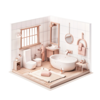 modern bath room without background, transparent, png