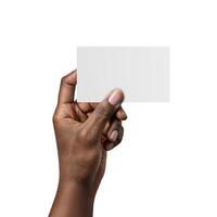 Business Card in Hand Mockup photo