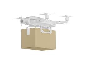 Drone with Box on white background photo