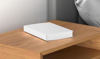 Book on the bedside table Mockup photo