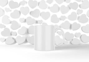 Mug with Heart Background photo