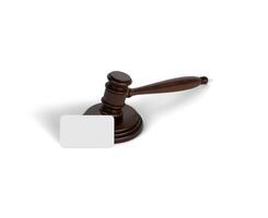 Business Card with Judges Gavel Mockup photo