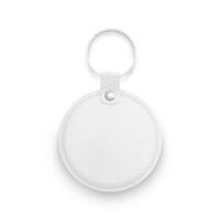 Leather Keychain on white background photo