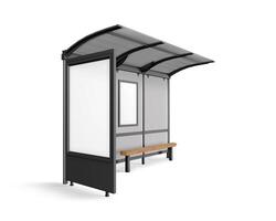 Bus Stop on white background photo