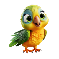 cute colorful parrot isolated on a Transparent background png