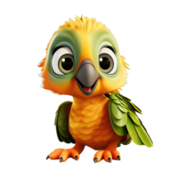 cute colorful parrot isolated on a Transparent background png