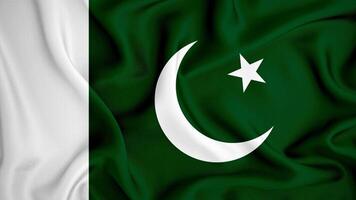 Pakistan Flag Background. Flag of Pakistan waving in the wind. 3D illustration photo