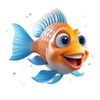 poisson plat dessin animé personnage sur transparent Contexte png